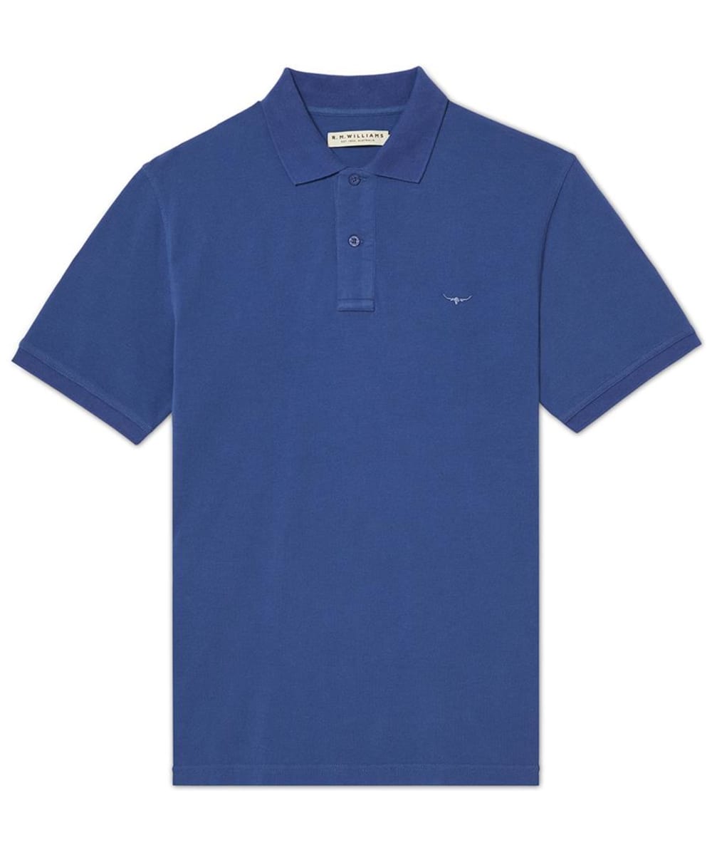 View Mens RM Williams Jacquard Pique Rod Polo Shirt Blue UK M information