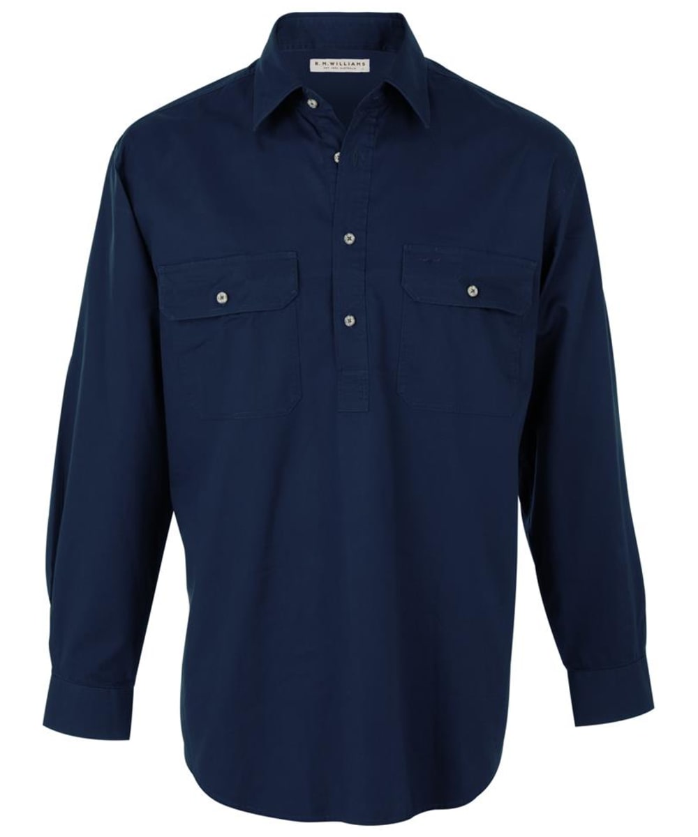 View Mens RM Williams Angus Relaxed Fit Cotton Shirt Navy UK L information