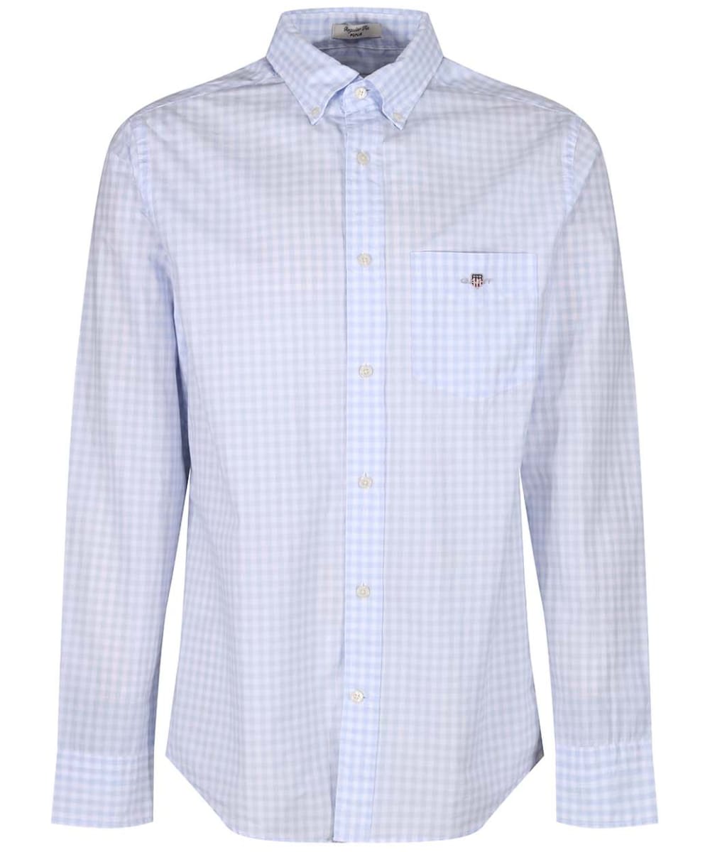 View Mens Gant Regular Fit Long Sleeve Poplin Gingham Shirt Light Blue UK XL information