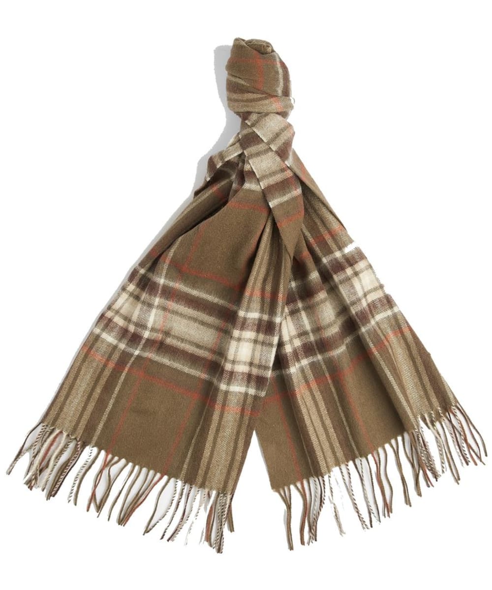 View Barbour Torridon Check Scarf Olive Warm Ginger One size information