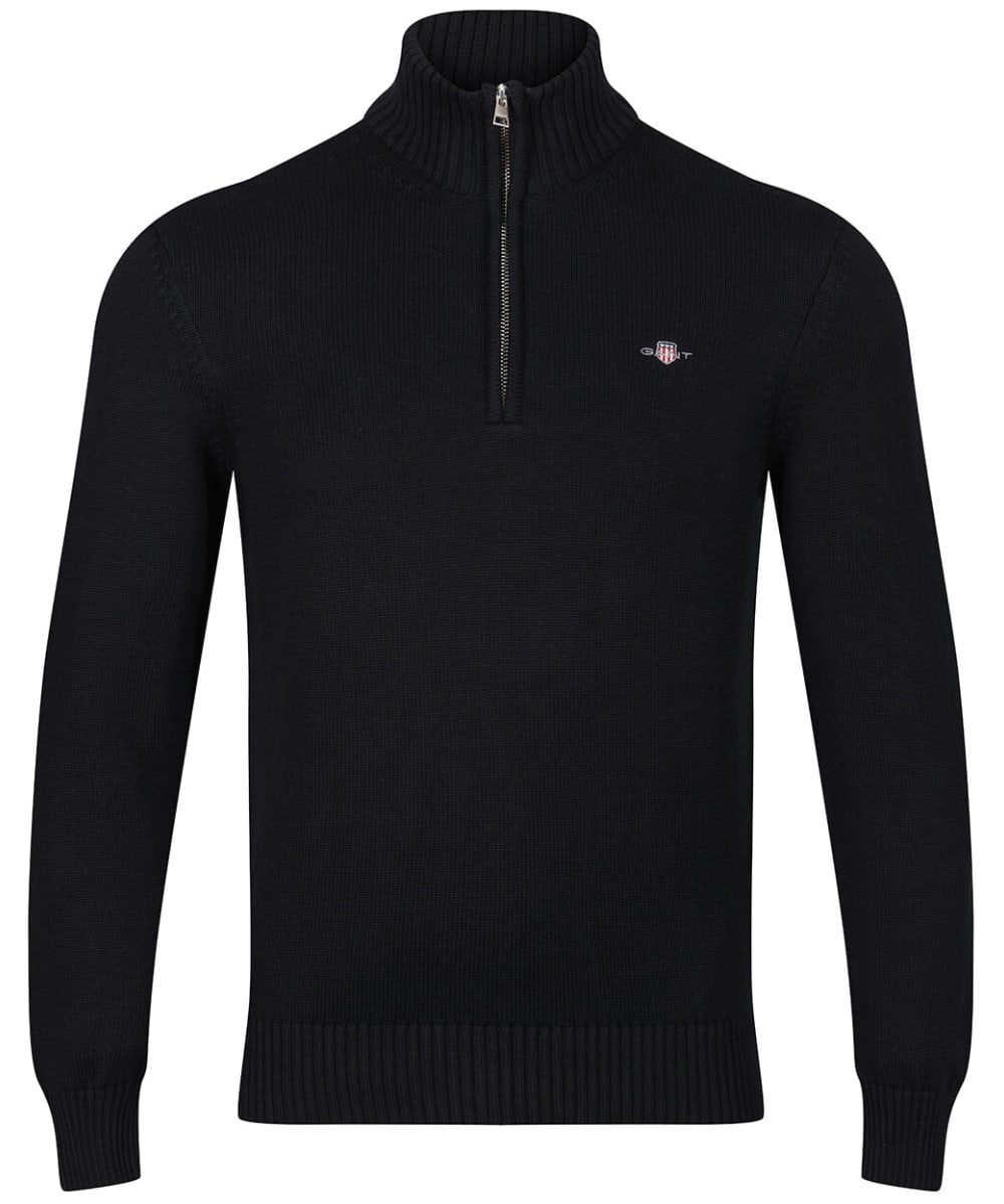 View Mens Gant Casual Cotton Half Zip Sweater Black UK S information