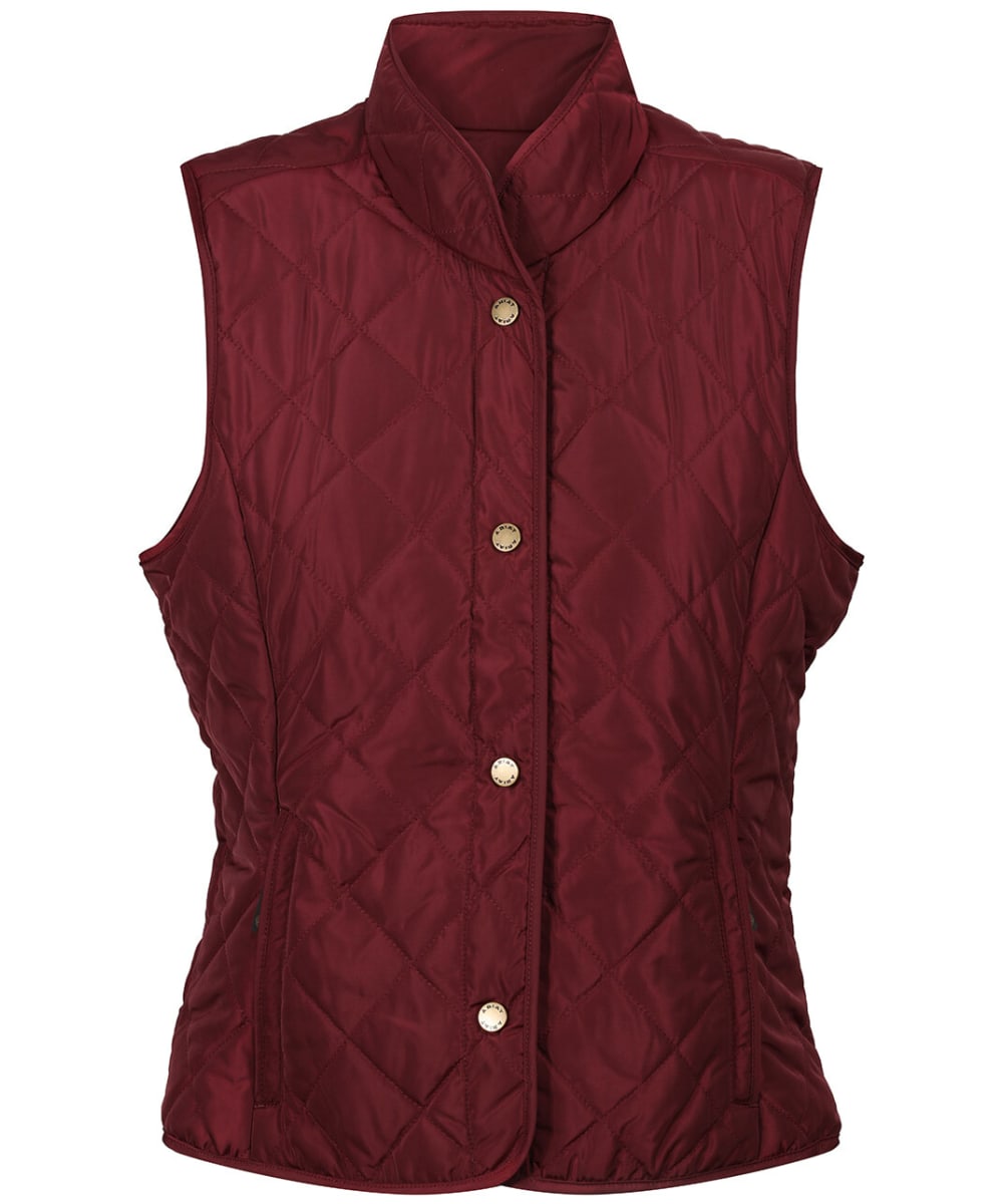 View Womens Ariat Woodside Quilted Button Vest Tawny Port UK 18 information