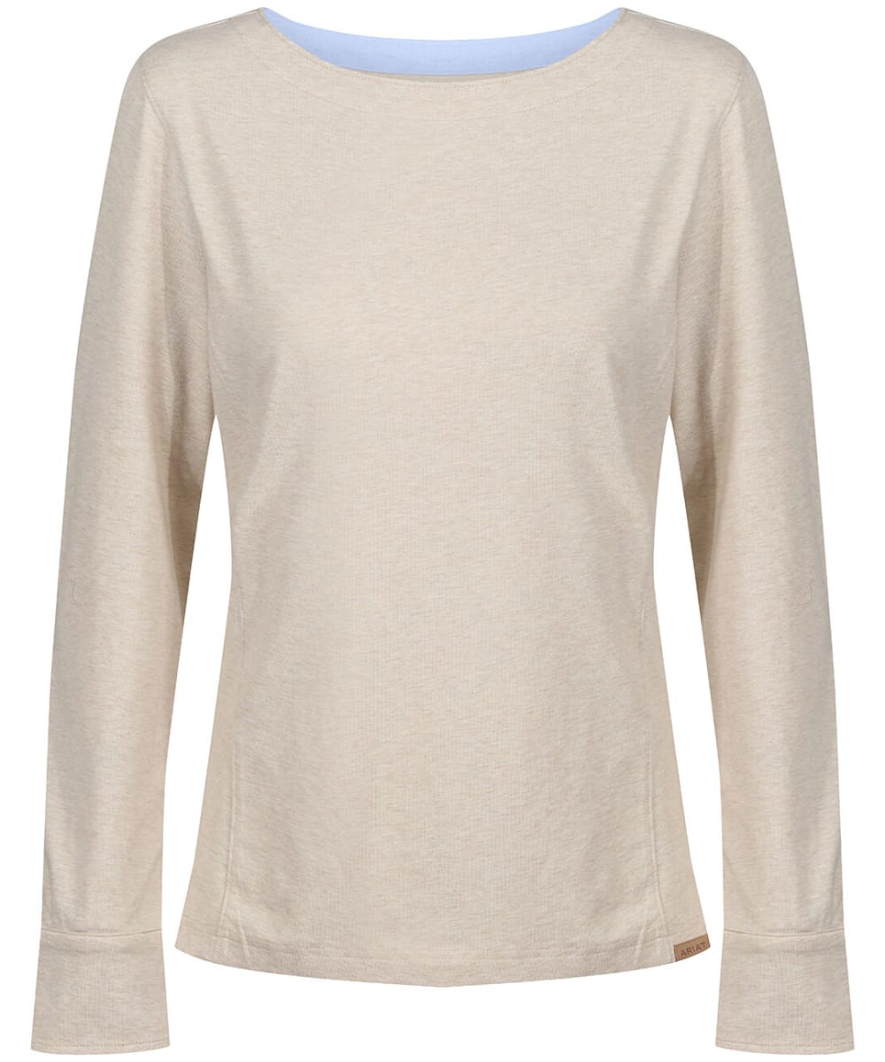 View Womens Ariat Olema Long Sleeve Organic Cotton Top Oatmeal Heather UK 810 information