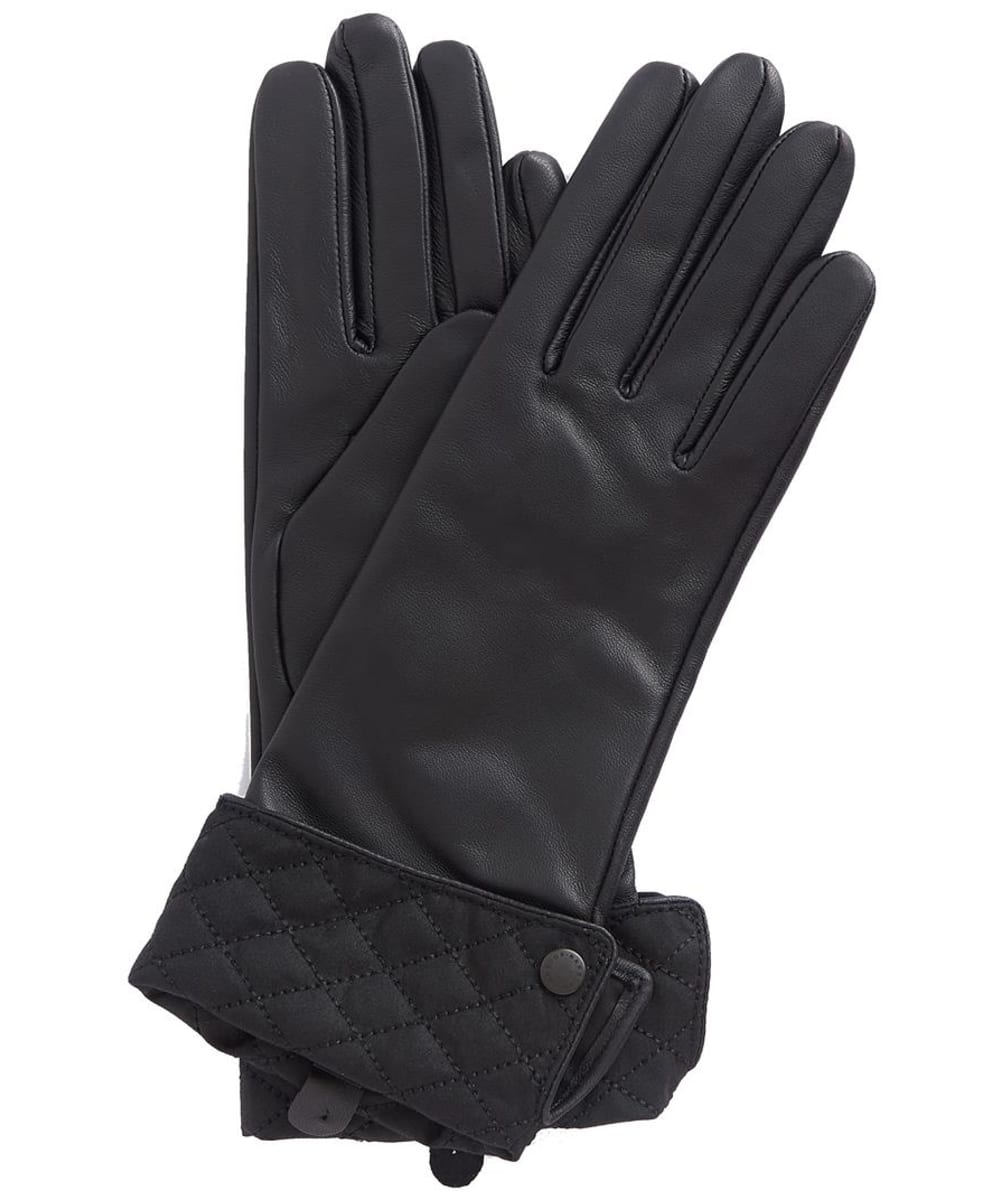 View Womens Barbour Lady Jane Leather And Wax Glove Black L information