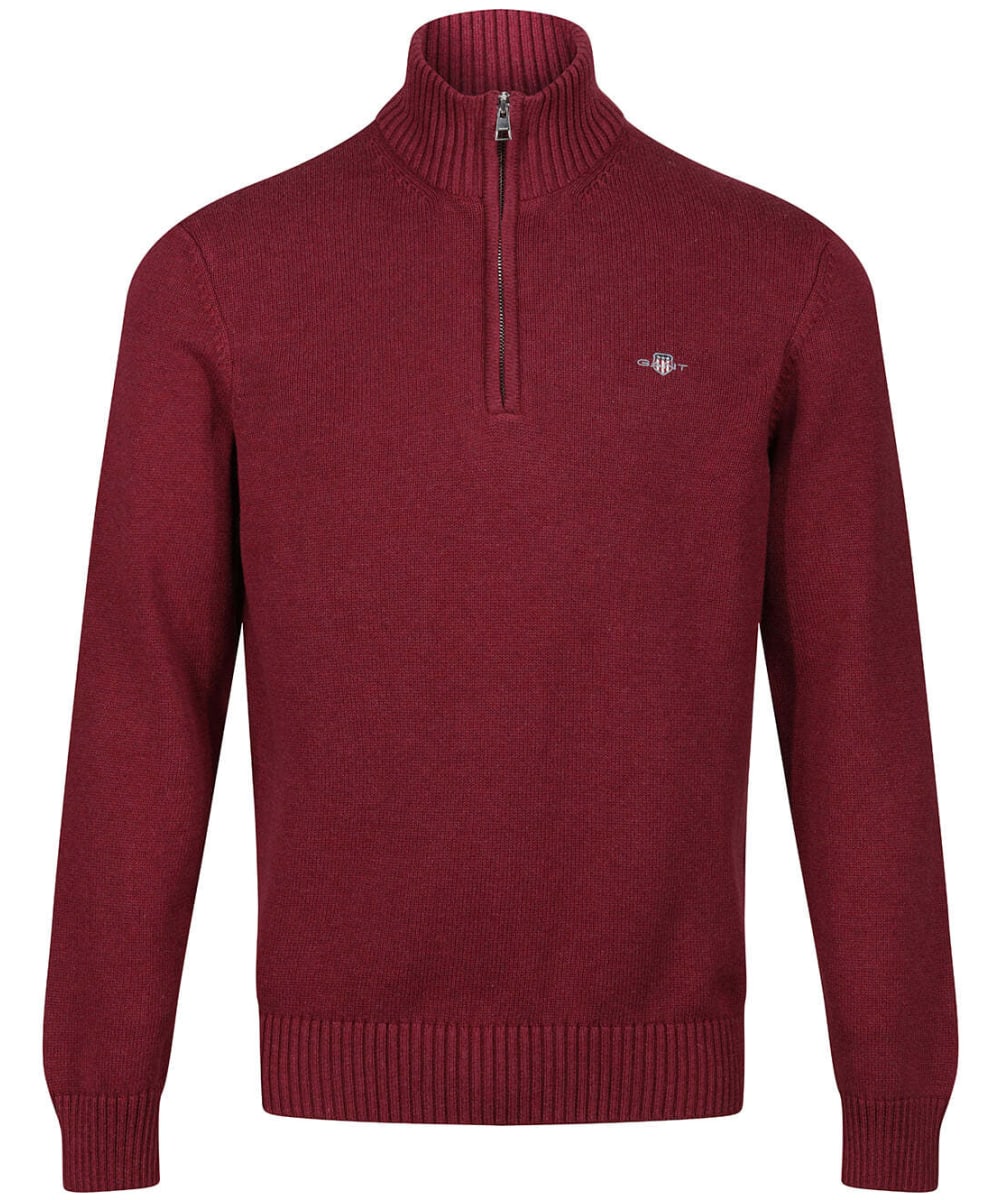 View Mens Gant Casual Cotton Half Zip Sweater Plumped Red UK XL information