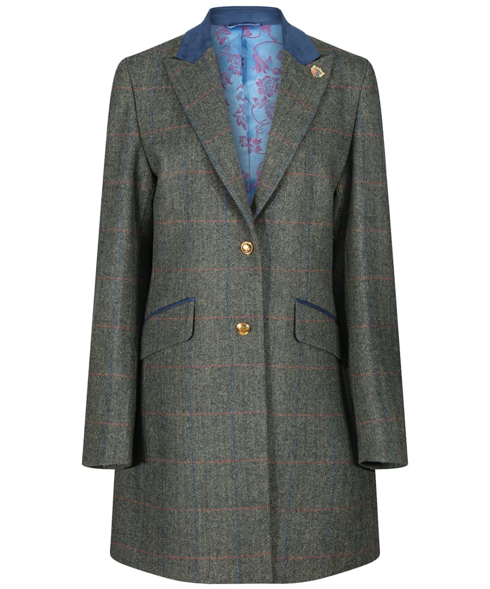 View Womens Alan Paine Combrook MidThigh Tweed Coat Spruce UK 14 information