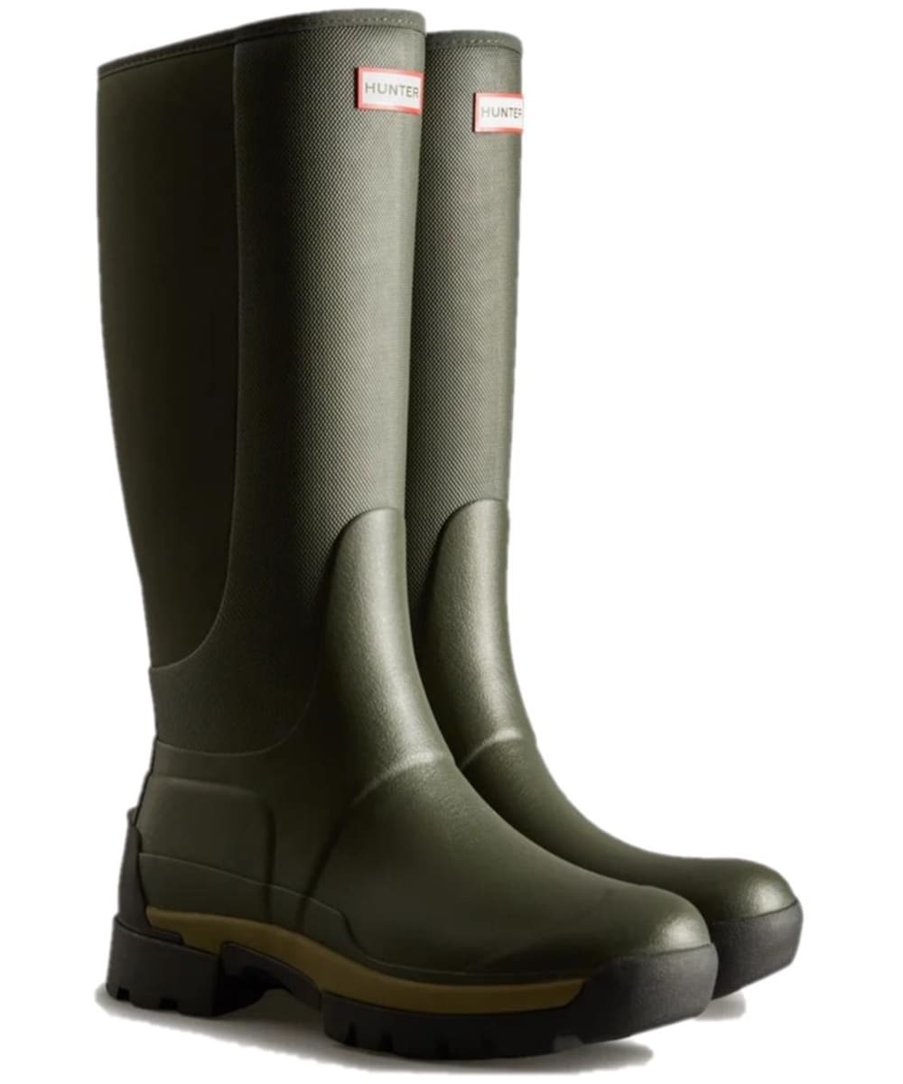 View Mens Hunter Field Balmoral Hybrid Tall Wellington Boots Dark Olive UK 8 information
