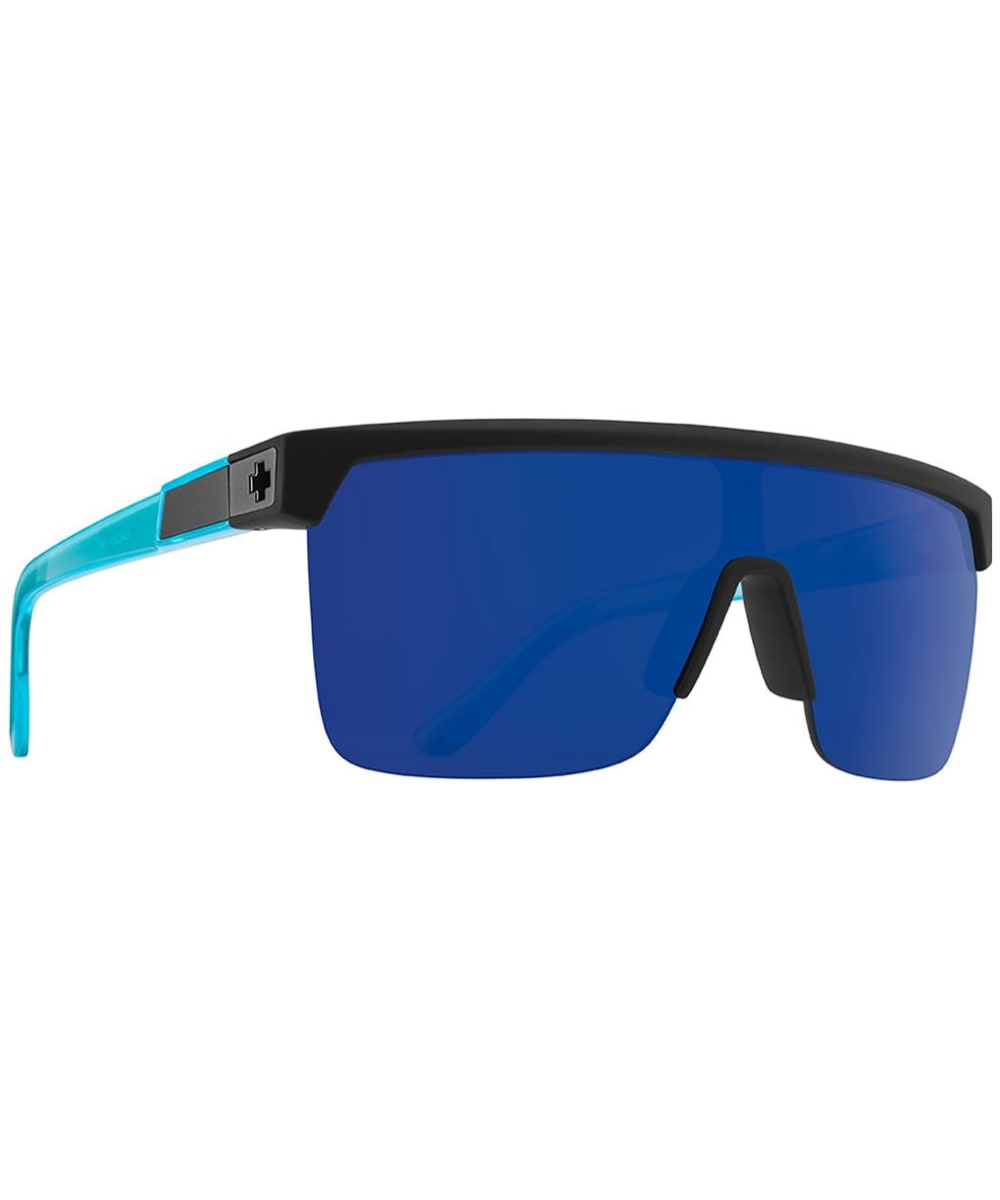 View Spy Flynn 5050 Sunglasses Soft Matte Black Translucent Blue Happy Gray Green with Blue Spectra M Soft Matte Black One size information