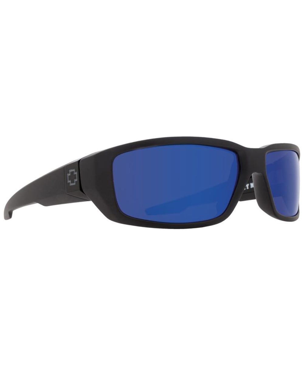 View SPY Dirty Mo Sunglasses Matte Black Happy Bronze Polar With Blue Spectra Mirror Matte Black One size information