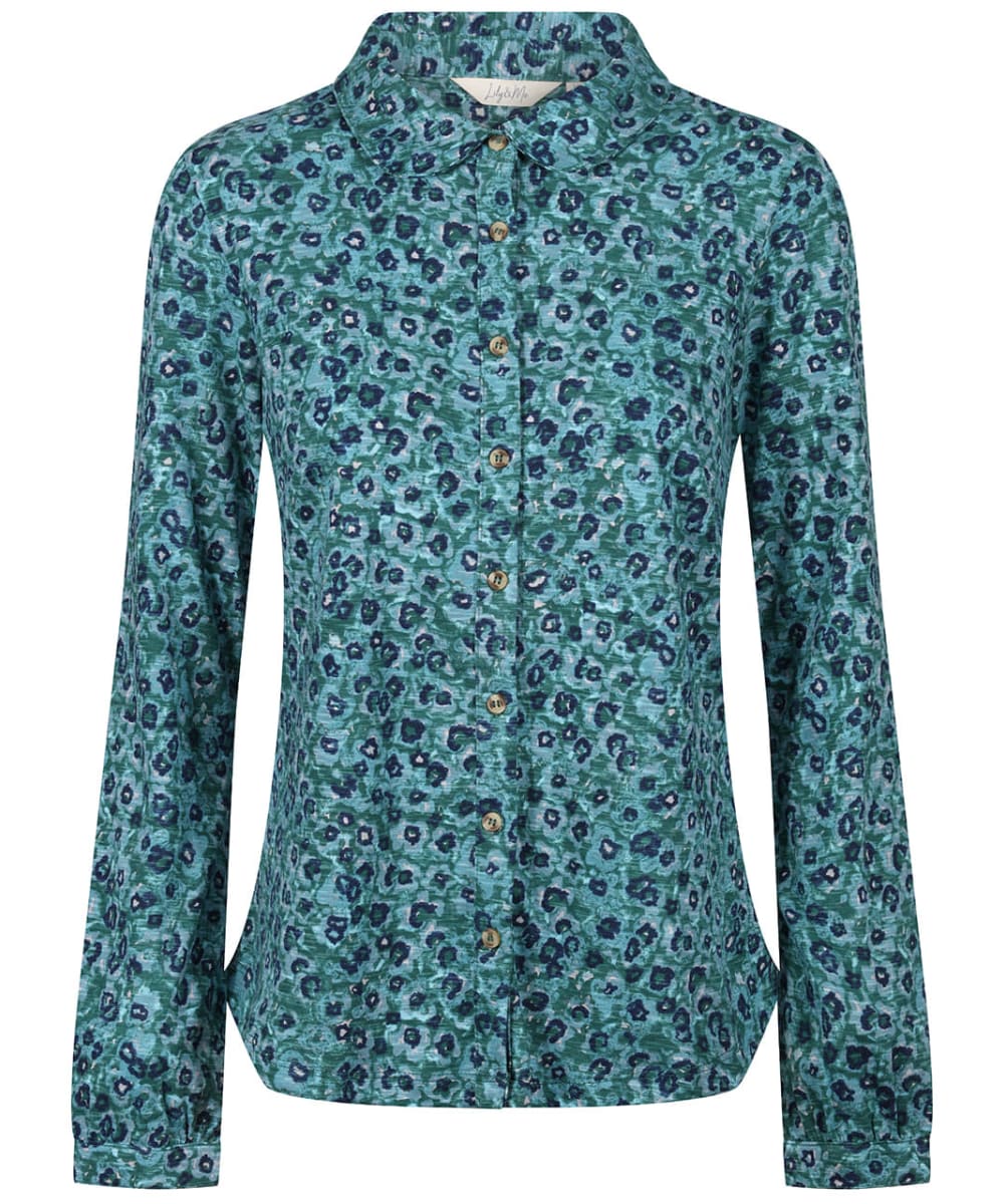 View Womens Lily Me Bowbridge Relaxed Fit Cotton Shirt Green UK 14 information