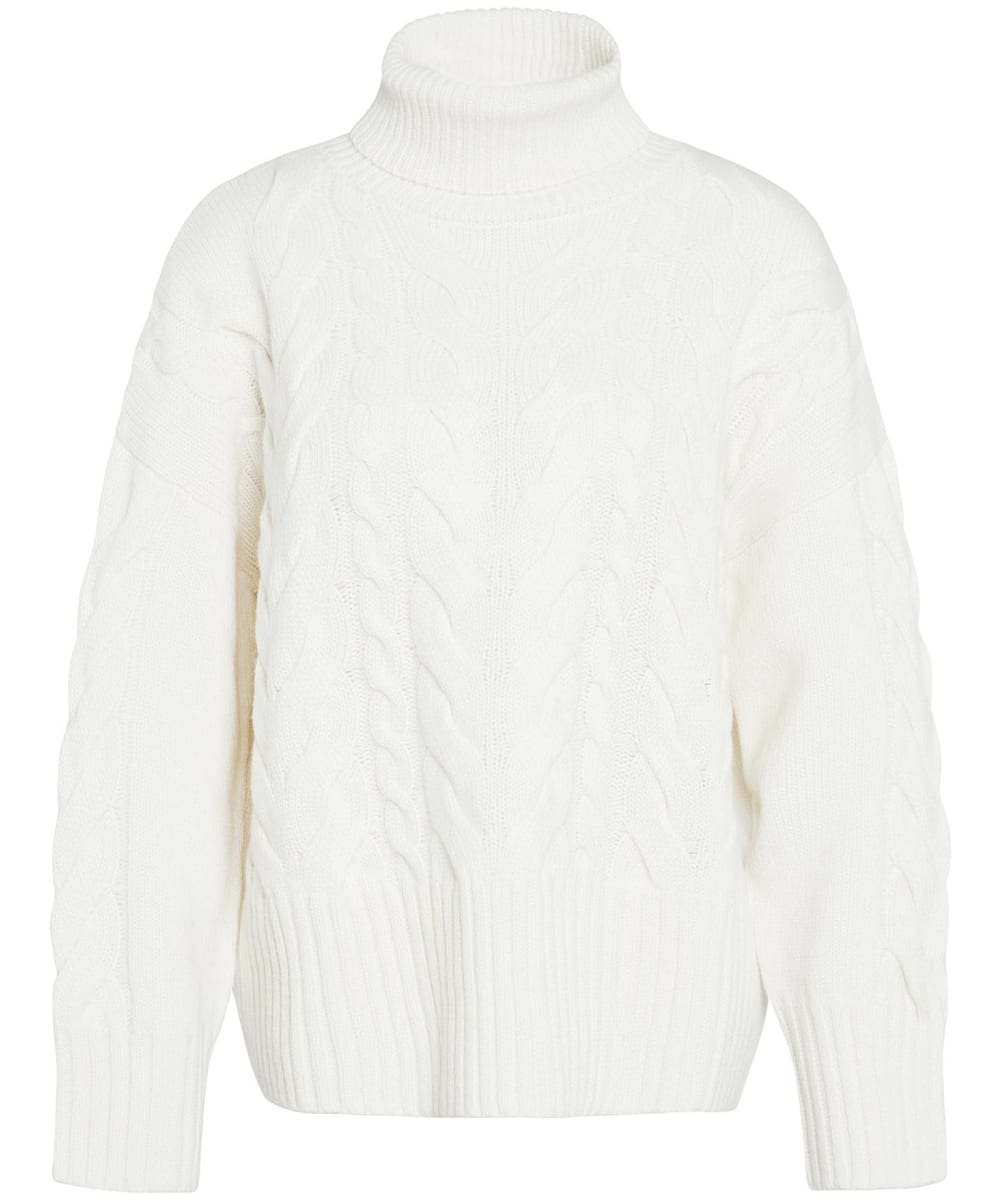 Chunky white roll neck jumper sales