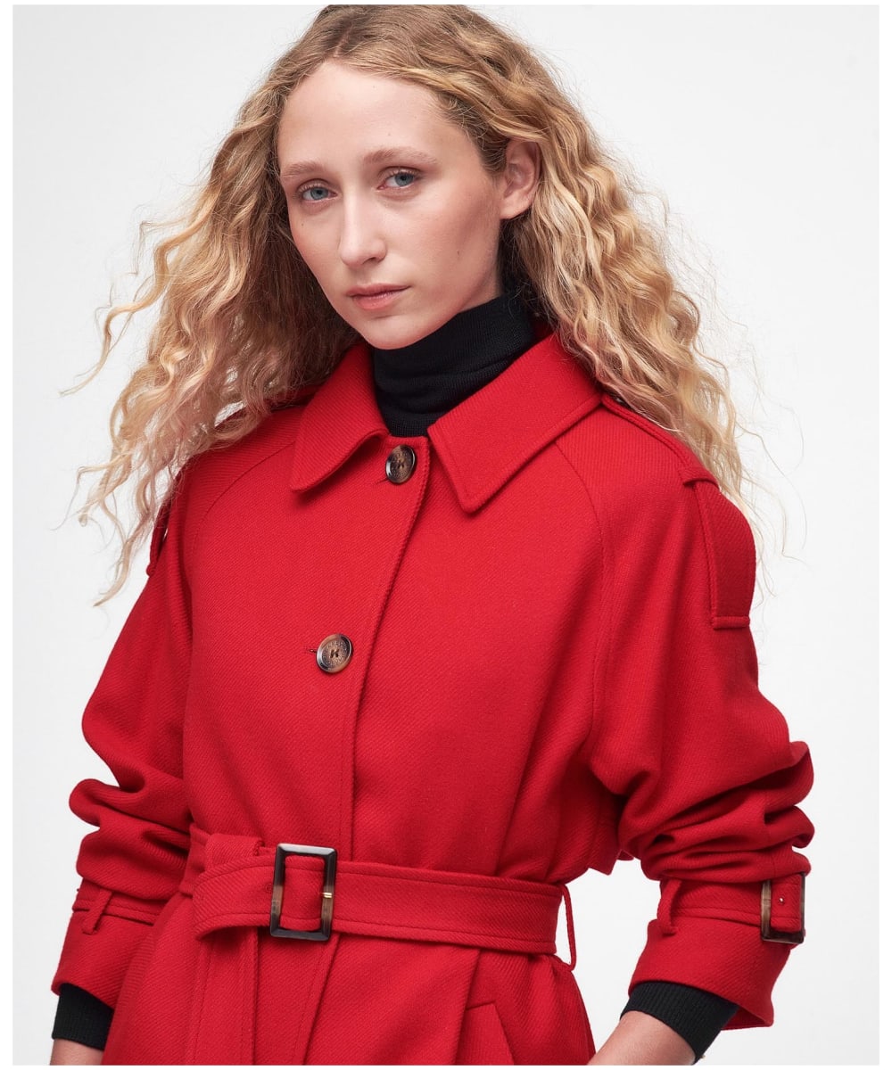 Barbour wool coat womens red clearance
