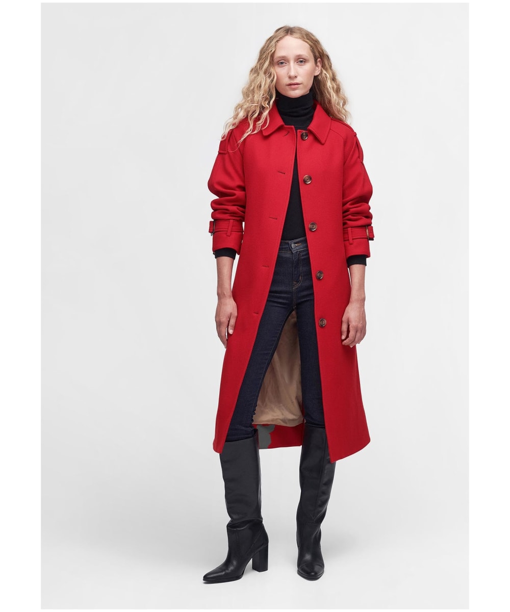 Long red deals trench coat