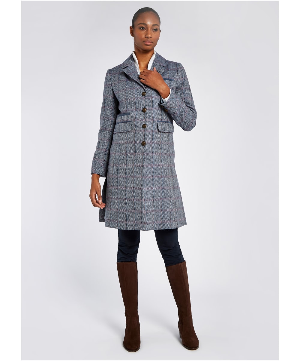 Long cheap tweed coat