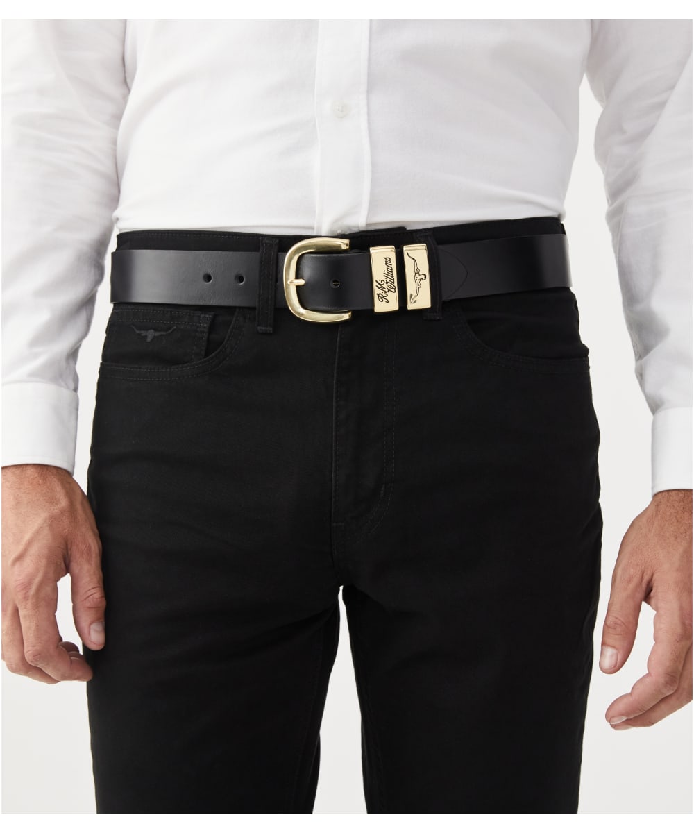 Men's R.M. Williams 1 1/2” 3 Piece Solid Hide Leather Belt