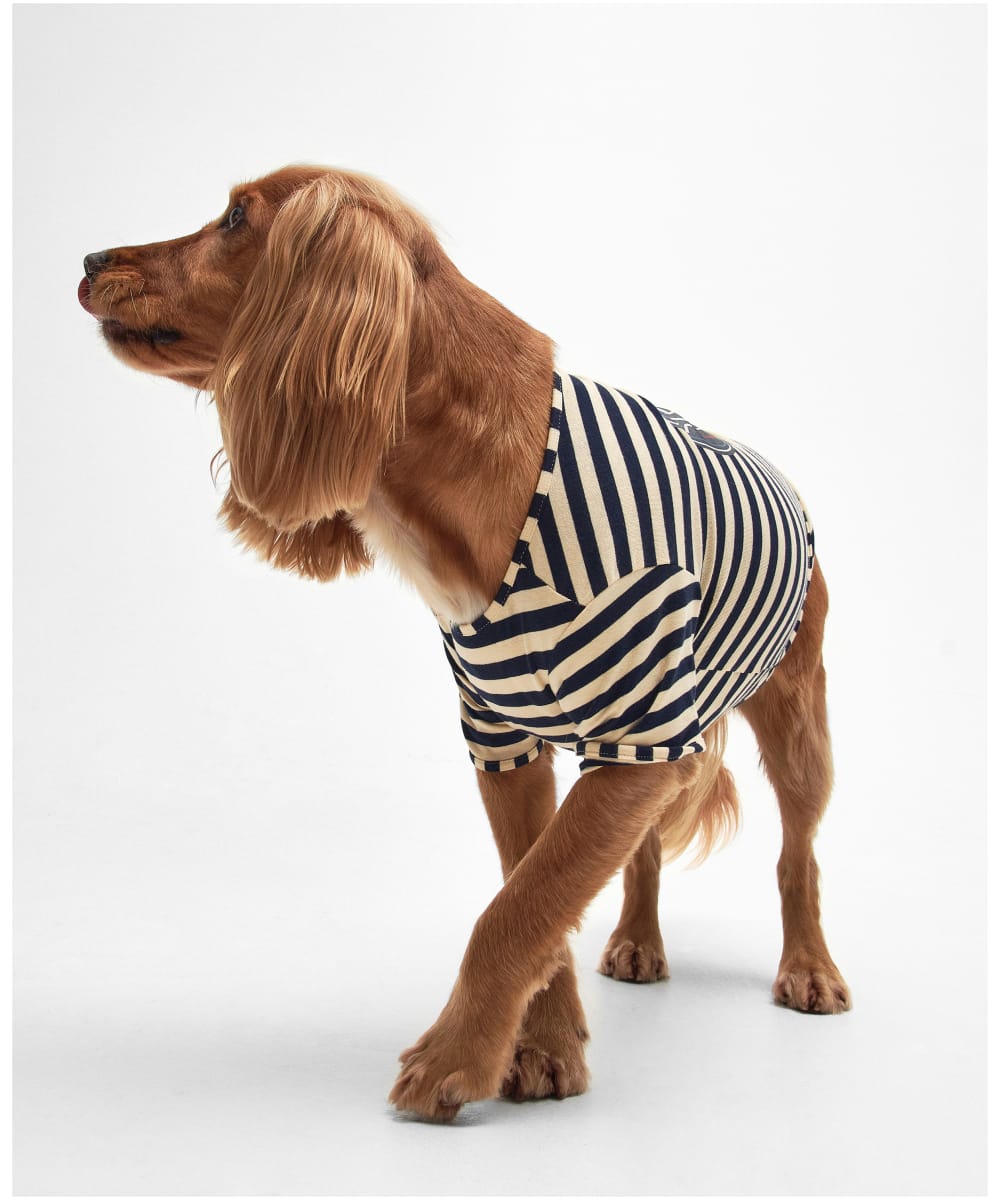 Barbour Dog Printed Logo Striped T Shirt