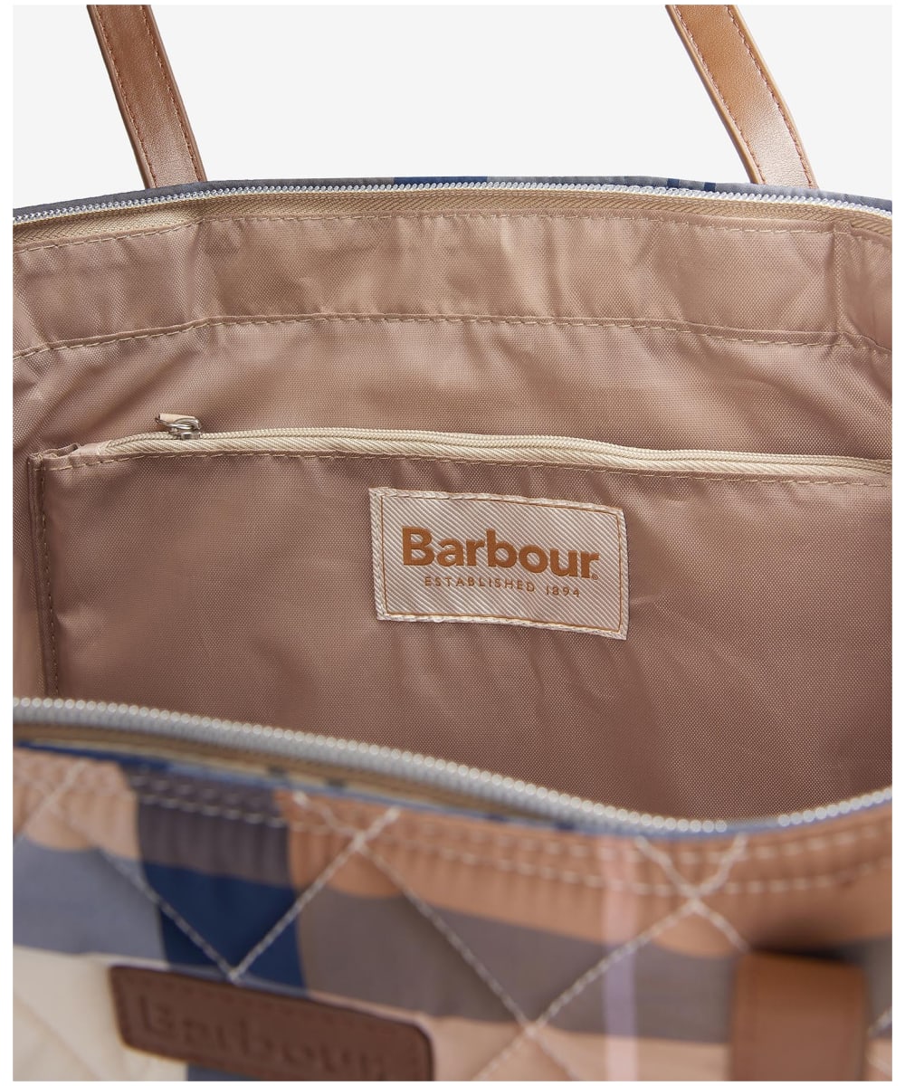 Women s Barbour Wetherham Quilted Tartan Tote Bag