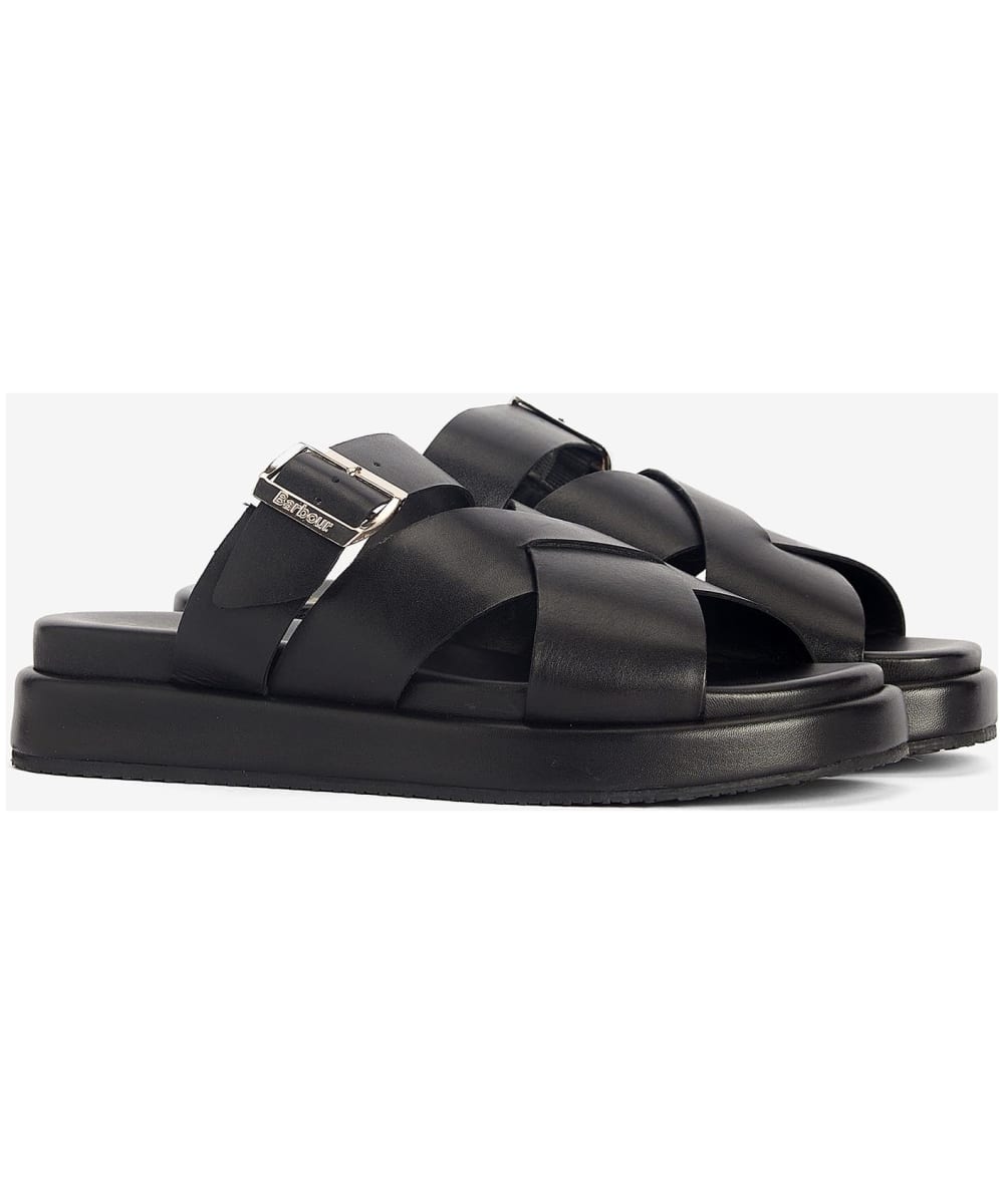 Women s Barbour Annalise Chunky Soled Leather Slide Sandals