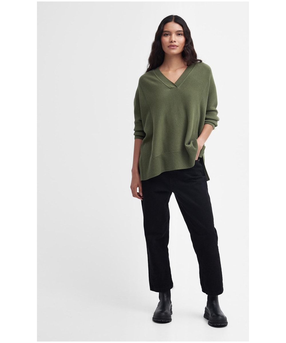 Barbour sweater womens olive store