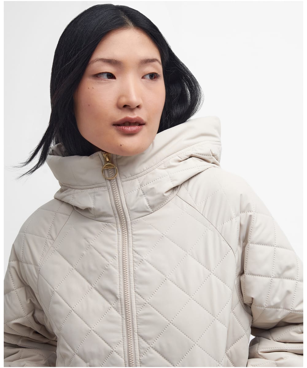 Womens quilted jacket with hood deals