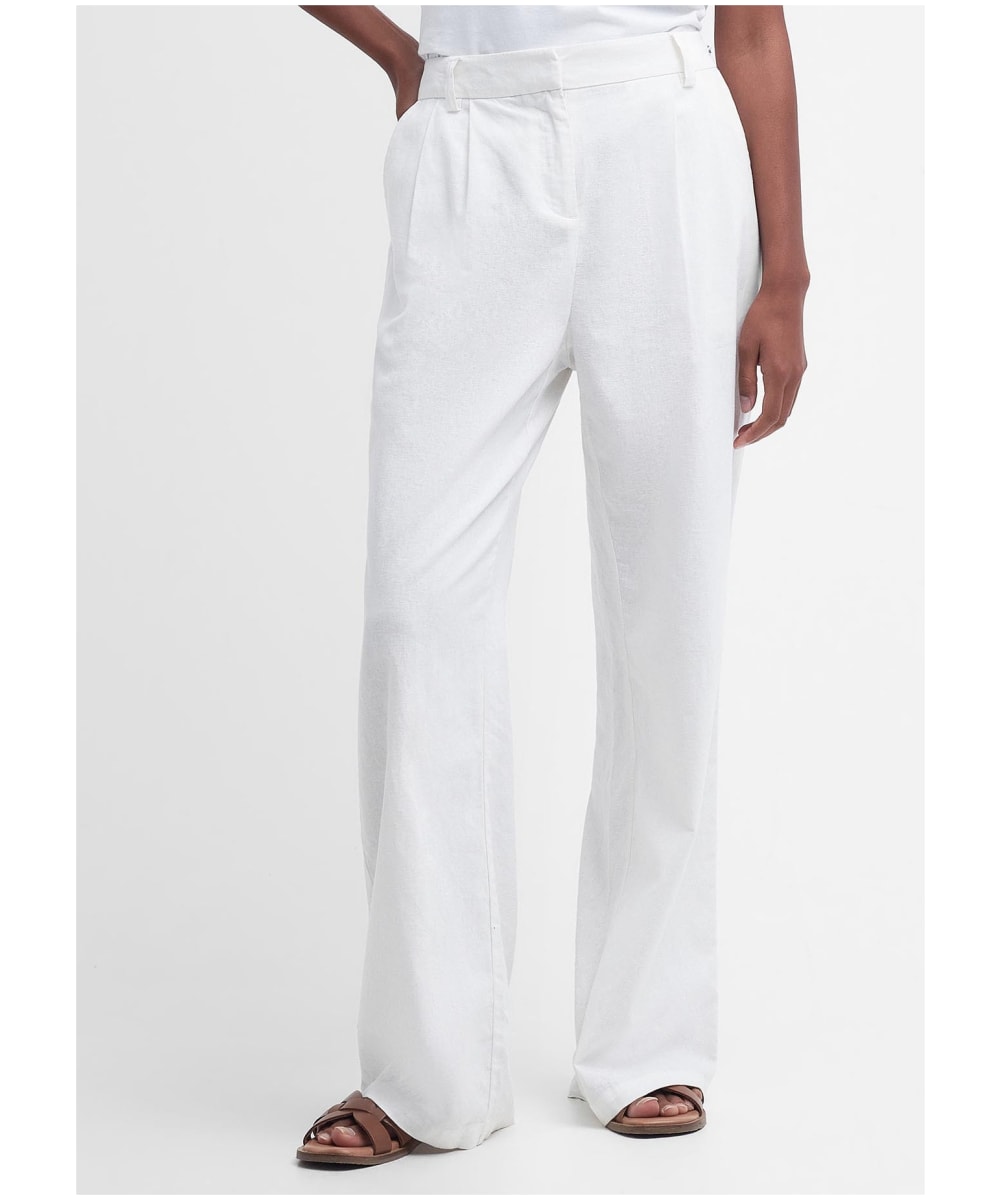 Barbour trousers womens white sale