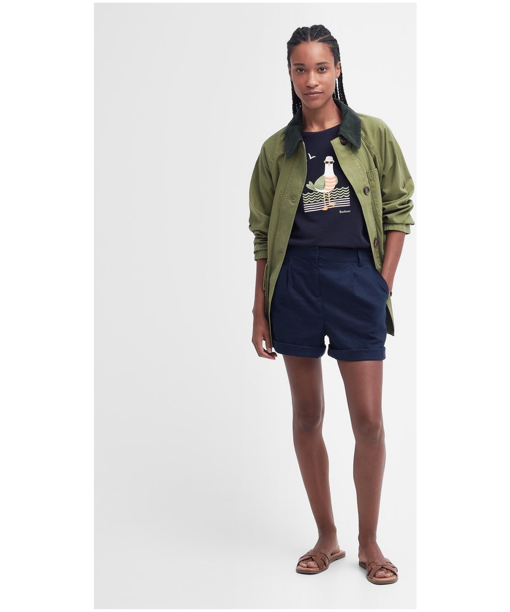 Women s Barbour Merseyside Short Sleeve Slim Fit Cotton Blend T