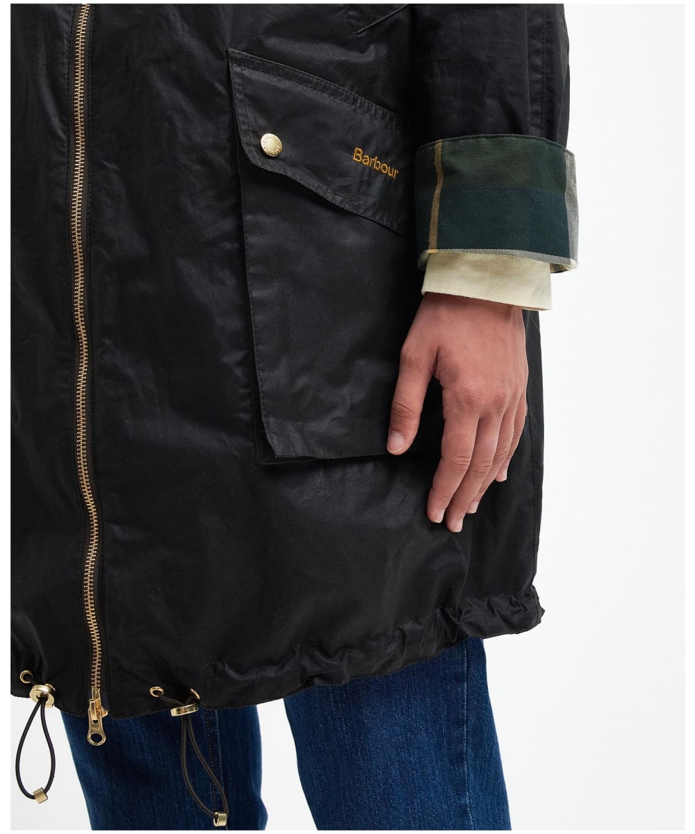 Barbour birches waxed cotton hooded parka cheap