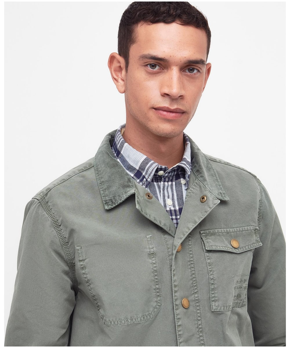 Barbour overshirt green new arrivals