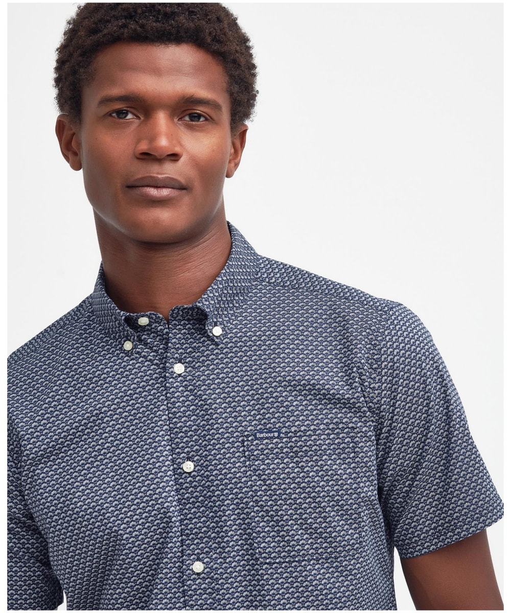 Barbour shirts mens navy clearance