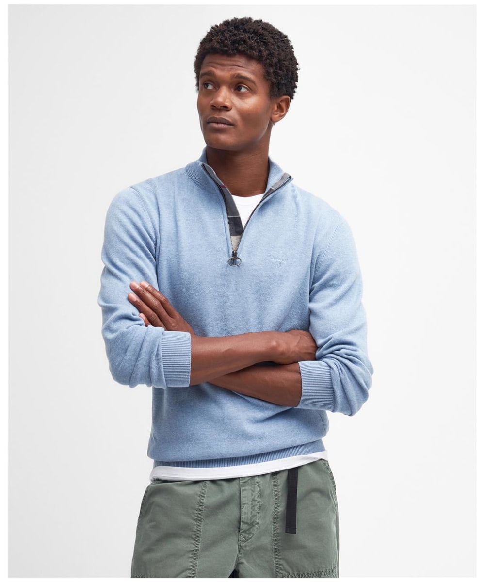 Mens cotton half zip sweater sales