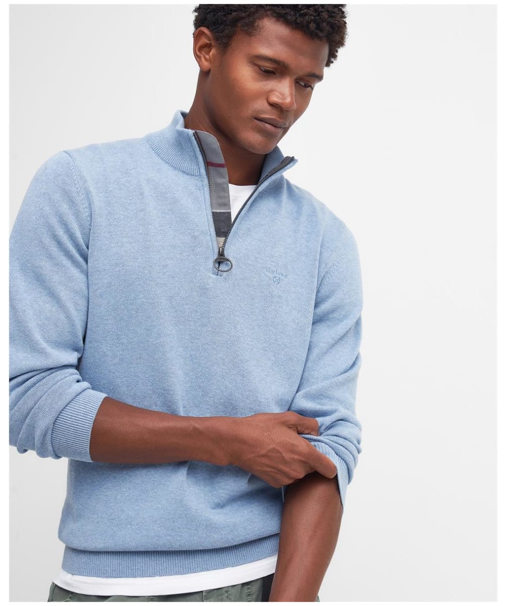 Mens cotton half zip sweater sales