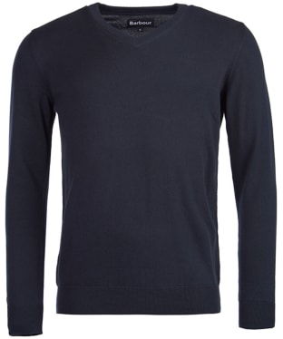 Men's Barbour Pima Cotton V-Neck Sweater - Navy