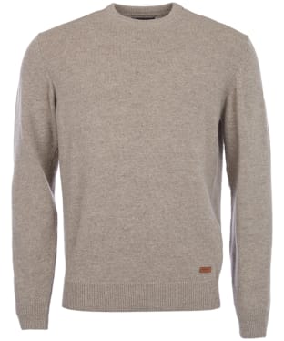 Men's Barbour Patch Crew Neck Lambswool Sweater - Stone