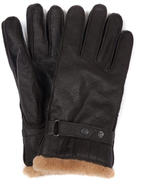 Men's Barbour Leather Utility Gloves - Brown