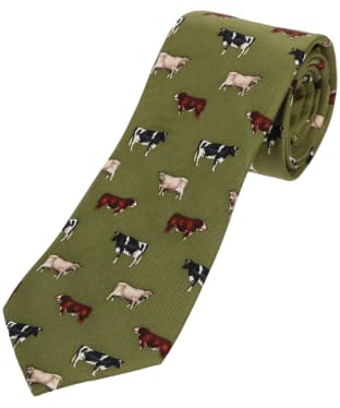 Men's Soprano Cow Breeds Tie - Green