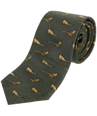 Men's Soprano Standing Pheasants Tie - Green