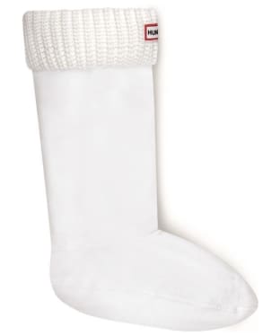 Hunter Half Cardigan Stitch Boot Socks - White