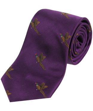 Men's Soprano Small Pheasants Silk Tie - Purple
