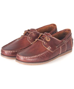 Men's Barbour Capstan Boat Shoes - Mahogany Leather