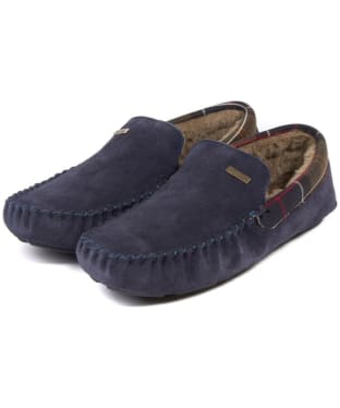 Men's Barbour Monty House Slippers - Navy Suede