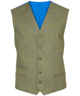 Men's Alan Paine Combrook Water Repellent Tweed Waistcoat - Lagoon