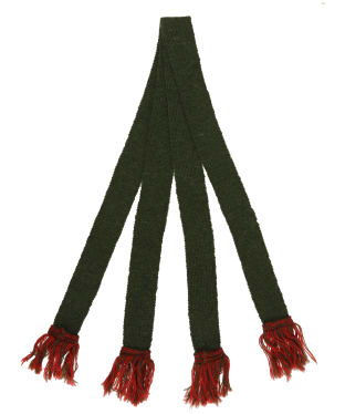 Pennine Contrast Wool Sock Garter - Olive / Ruby