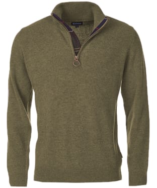 Men's Barbour Holden Half Zip Sweater - Olive Marl
