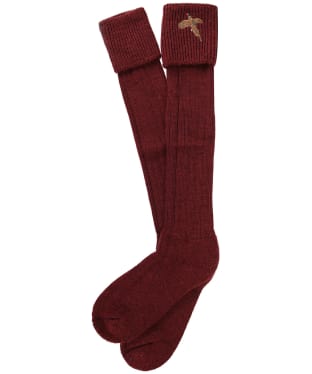 Men's Pennine Stalker Wool Blend Shooting Socks - Burgundy