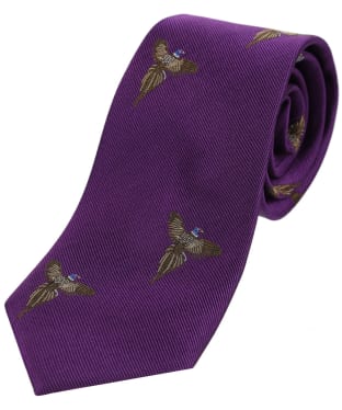 Men's Soprano Flying Pheasant Print Tie - Purple