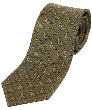 Men's Soprano Partridge Silk Tie - Country Green