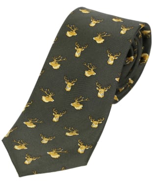Men's Soprano Stags Heads Tie - Country Green