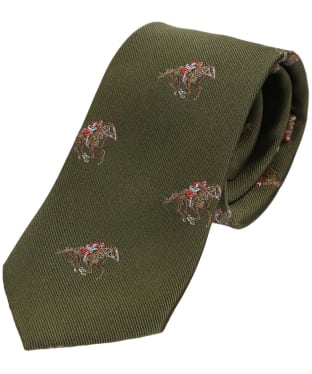 Men's Soprano Jockeys and Horses Silk Tie - Green