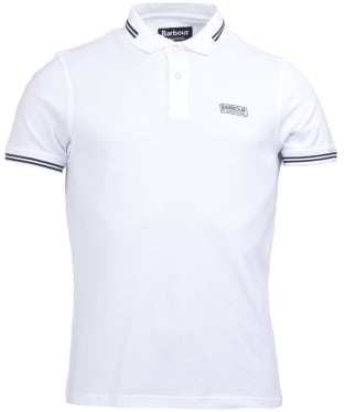 Men's Barbour International Essential Tipped Polo Shirt - White