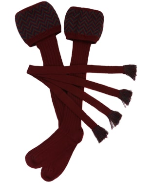 Men's Schoffel Herringbone Socks - Mulberry / Aubergine / Forest